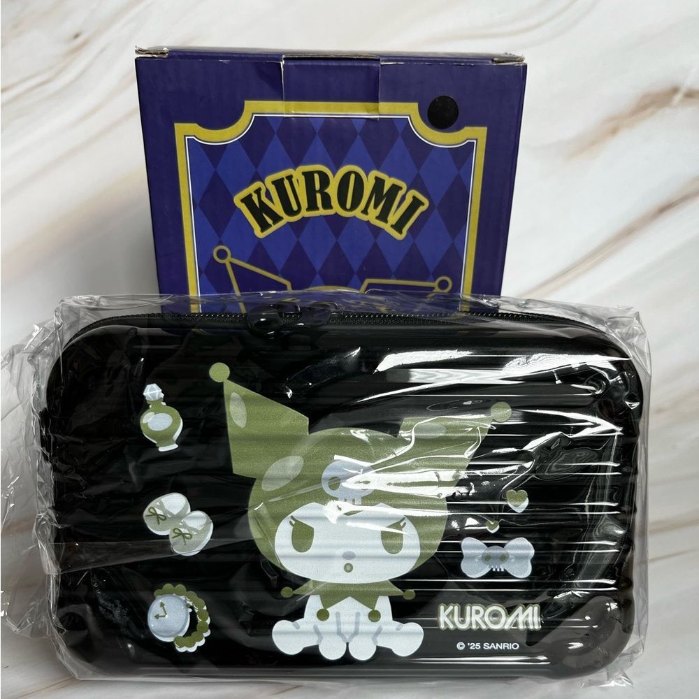Sanrio Kuromi Suitcase Mini Cosmetic Shoulder Bag Front & Back Signature Logo